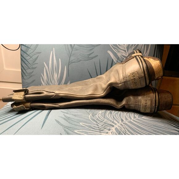 Sorel Slimboot Leather gray Western Waterproof Tall Riding Boots sz 7 - Picture 12 of 13